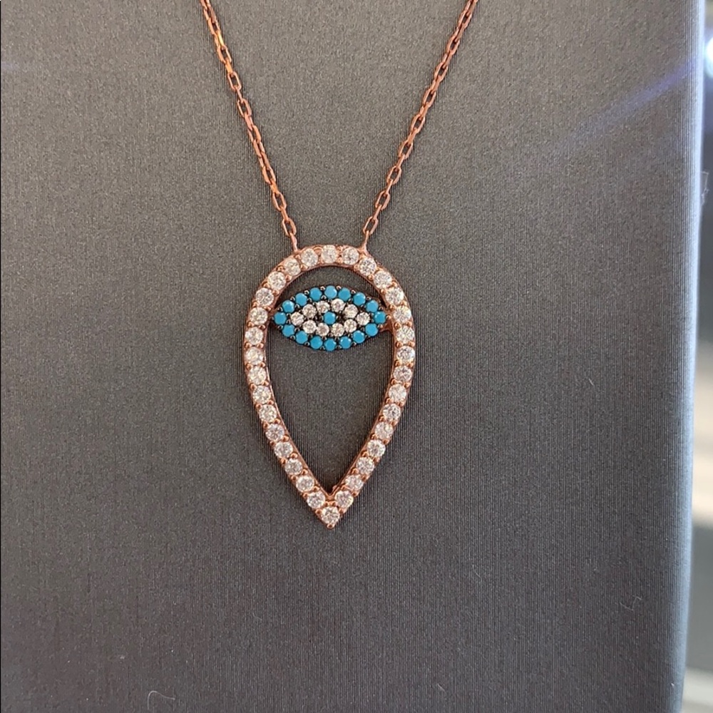 Evil eye necklace - Rose Gold plated